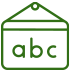 Icone de quadro com letras A, B, C